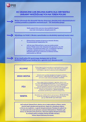 OC graniczne lub Zielona Karta dla obywateli Ukrainy...