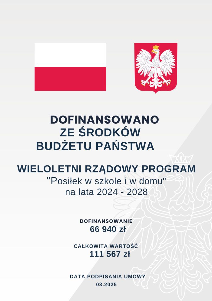plakat Programu Posiłek w Domu i Szkole